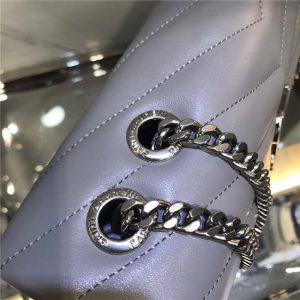 YSL Medium LOULOU Chain Bag Grey “Y” Matelasse Leather