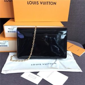 Louis Vuitton Cherrywood Chain Wallet Patent Leather Noir