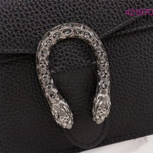 Gucci Dionysus GG Supreme Mini Bag Black Leather