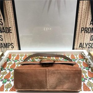 Gucci GG Marmont Velvet Mini Bag Taupe Velvet