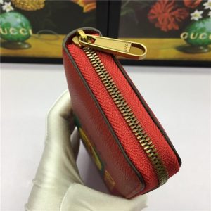 Gucci Print Leather Zip Around Wallet (Varied Colors)