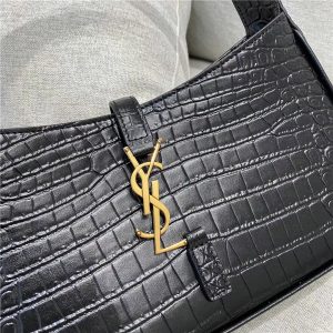 Yves Saint Laurent LE 5 A 7 Hobo Bag Black Crocodile