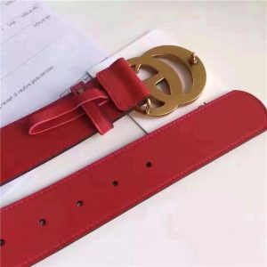 Gucci Leather Belt Replica with Double G Buckle (Varied Colors)