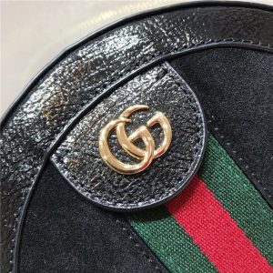 Gucci Mini Round Shoulder Bag Canvas/Suede (Varied Colors)