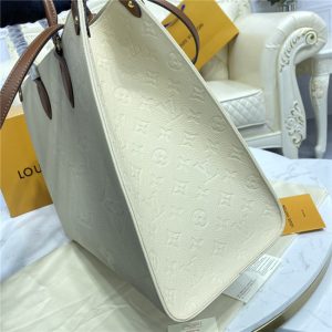 Louis Vuitton Onthego GM Monogram Empreinte Leather Beige