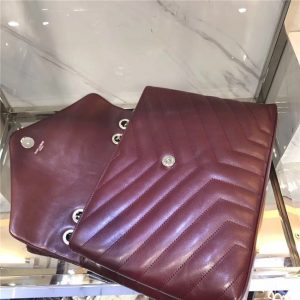 YSL Medium LOULOU Chain Bag “Y” Matelasse Leather Bordeaux