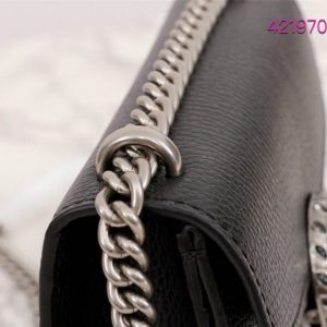 Gucci Dionysus GG Supreme Mini Bag Black Leather