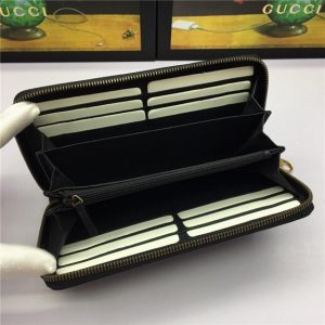 Gucci Print Leather Zip Around Wallet (Varied Colors)