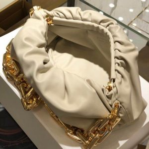 Bottega Veneta White The Chain Pouch Leather Replica Shoulder Bag