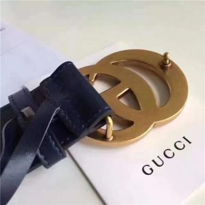 Gucci Leather Belt Replica with Double G Buckle (Varied Colors)