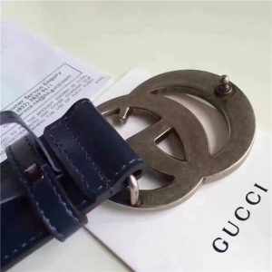 Gucci Leather Belt Replica with Double G Buckle (Varied Colors)