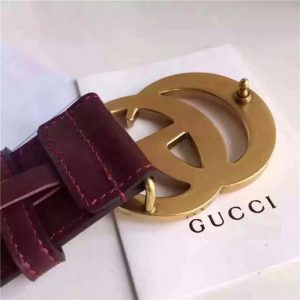 Gucci Leather Belt Replica with Double G Buckle (Varied Colors)