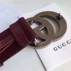 Gucci Leather Belt Replica with Double G Buckle (Varied Colors)