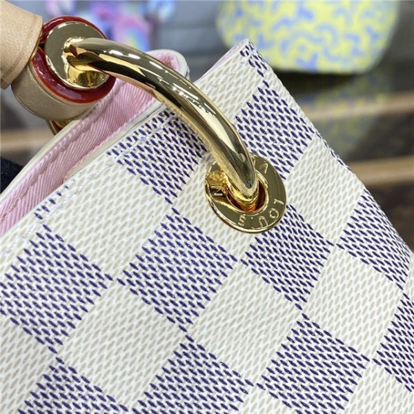 Louis Vuitton Graceful Damier Azur Replica Canvas PM Rose Ballerine