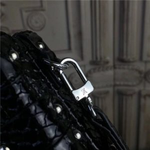 Louis Vuitton Petite Malle Black Python Skin