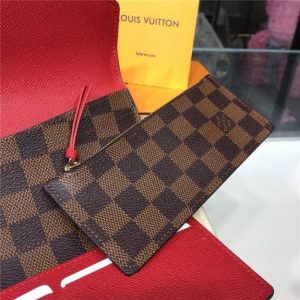 Louis Vuitton Josephine Wallet Damier Ebene Canvas Red