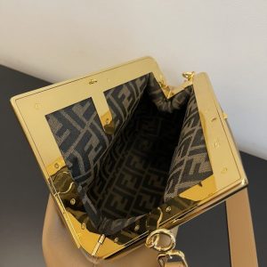 Fendi First Small Beige Leather Bag