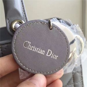 Christian Dior Lady Dior Medium Quilted Bag Dark Grey Lambskin