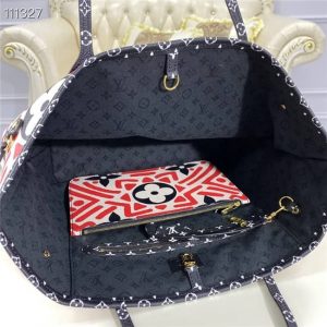 Louis Vuitton Crafty Neverfull MM Gream Red