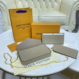 Louis Vuitton Pochette Felicie Monogram Empreinte Leather Papyrus