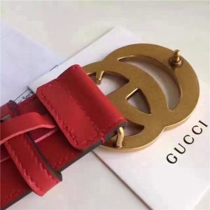 Gucci Leather Belt Replica with Double G Buckle (Varied Colors)