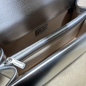 Gucci Dionysus GG Supreme Shoulder Bag Silver Leather