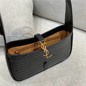 Yves Saint Laurent LE 5 A 7 Hobo Bag Black Crocodile