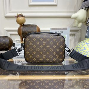 Louis Vuitton S Lock Messenger Monogram Macassar Canvas