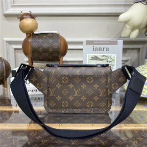 Louis Vuitton S Lock Sling Monogram Macassar Canvas Black