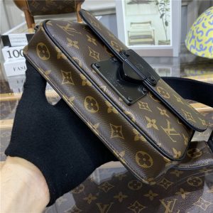 Louis Vuitton S Lock Sling Monogram Macassar Canvas Black