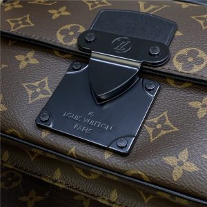 Louis Vuitton S Lock Sling Monogram Macassar Canvas Black