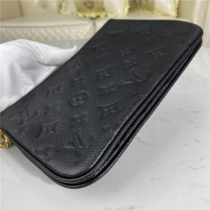 Louis Vuitton Double Zip Pochette Monogram Empreinte Leather Black