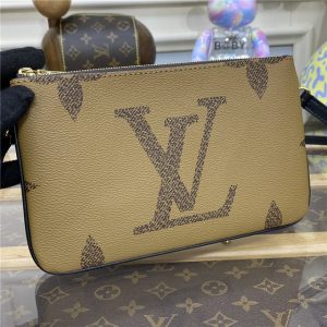 Louis Vuitton Double Zip Pochette Monogram Giant Reverse Canvas