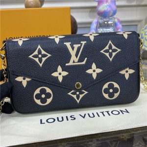 Louis Vuitton Pochette Felicie Bicolor Monogram Empreinte Leather