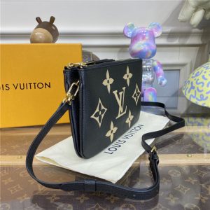 Louis Vuitton Double Zip Pochette Bicolor Monogram Empreinte Leather