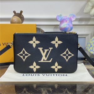 Louis Vuitton Double Zip Pochette Bicolor Monogram Empreinte Leather