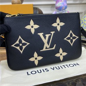 Louis Vuitton Double Zip Pochette Bicolor Monogram Empreinte Leather