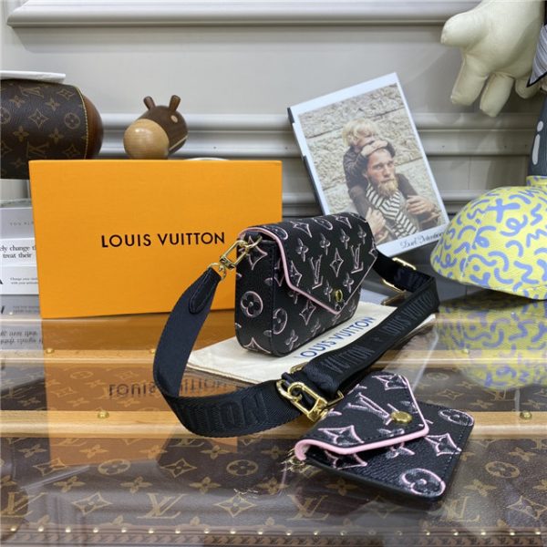 Louis Vuitton Felicie Strap & Go Autres Toiles Monogram Black