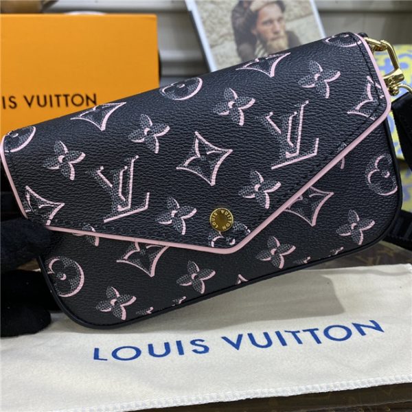 Louis Vuitton Felicie Strap & Go Autres Toiles Monogram Black