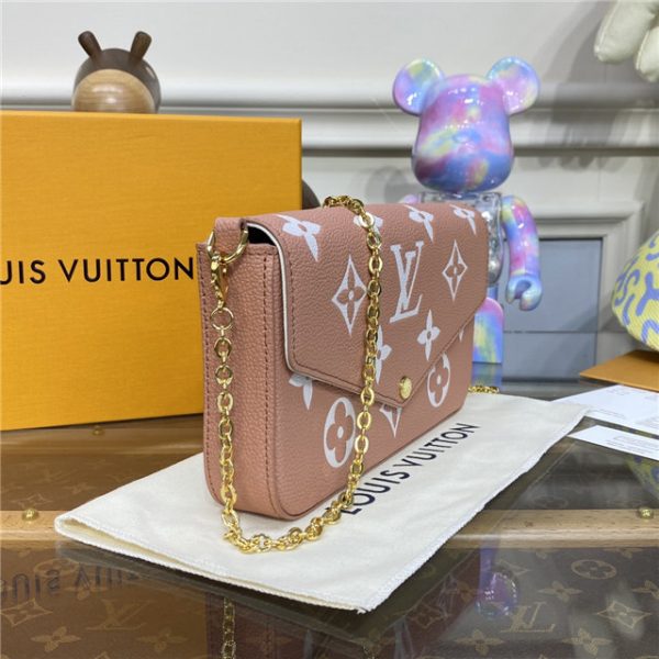 Louis Vuitton Pochette Felicie Bicolor Monogram Empreinte Leather Pink