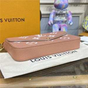 Louis Vuitton Pochette Felicie Bicolor Monogram Empreinte Leather Pink