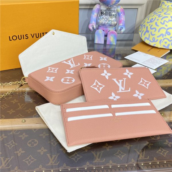 Louis Vuitton Pochette Felicie Bicolor Monogram Empreinte Leather Pink